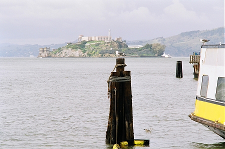 A view of Alcatraz Island from Fisherman's Wharf in San Francisco, CA.