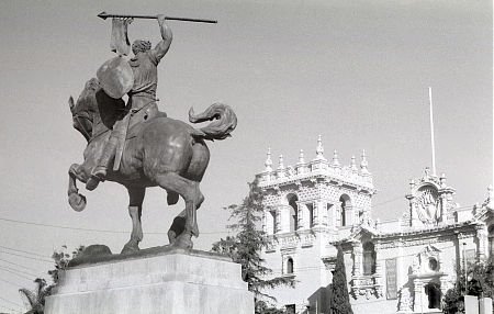 Spanish architecture in the Plaza de Panama of Balboa Park, California.