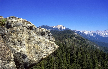 Rock outcrop on the trail leading to the top of Moro Rock in Sequoia National Park, CA.