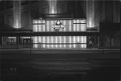 The Crystal Diner at night as seen from across the Jefferson Davis Highway in Arlington, VA.