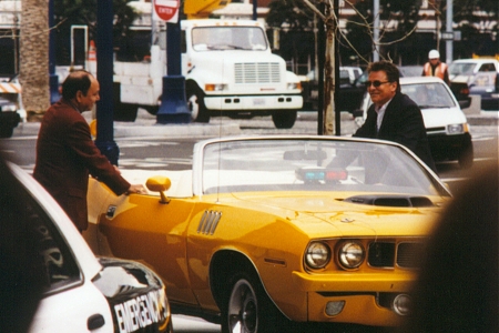 Don Johnson as Nash Bridges with his 1970 Chrysler Barracuda.
