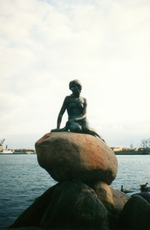 The statue of The Little Mermaid in Denmark.