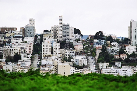 San Francisco's famous Lombard Street as seen from Telegraph Hill.