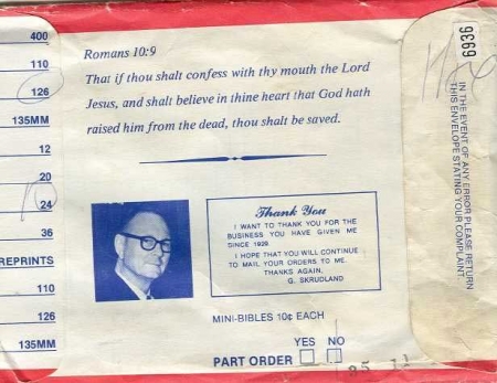 The nostalgic Skrudland envelope from my first set of photos.