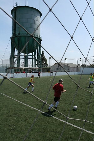 Soccer leagues play at the University Heights Water Tower, Reservoir and Recreation Center in San Diego, CA.