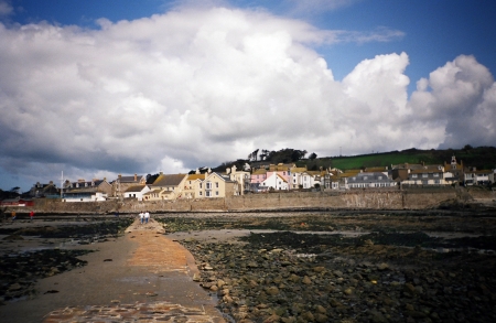 Looking back towards Western Cornwall on the way to St Michaels Mount.