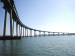 Underneath the Coronado Bay Bridge in San Diego, California.