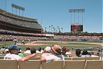 Spectators enjoy a game at Dodger Stadium