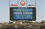 The DodgerVision scoreboard at Dodger Stadium in Chavez Ravine.