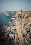 Jim Epler on a seaside cliff near Pembroke, Wales.