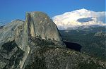 Half Dome bathed in sunshine on a beautiful late summer afternoon.